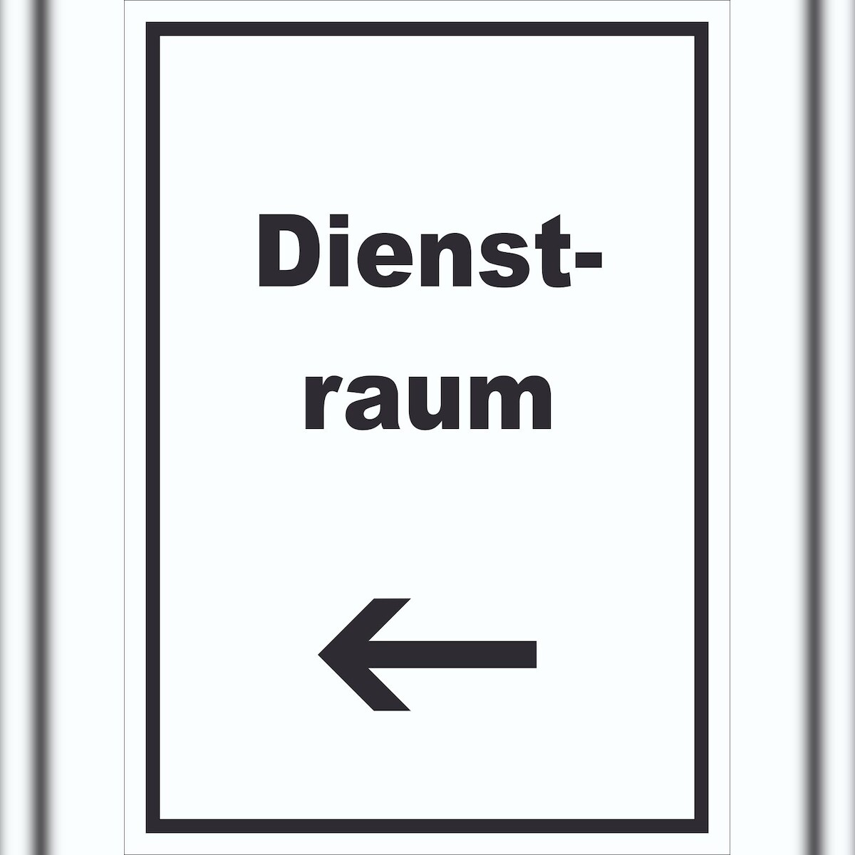 HB-Druck Dienstraum Schild mit Text und Richtungspfeil links Büro hochkant A0 (841x1189mm) Image
