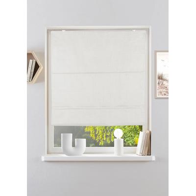 Rollo MY HOME "RIOLA" Gr. 2, beige (cream), B:50cm H:130cm, Polyester, Rollos, Faltrollo in trendiger Leinenoptik NEUHEIT Image
