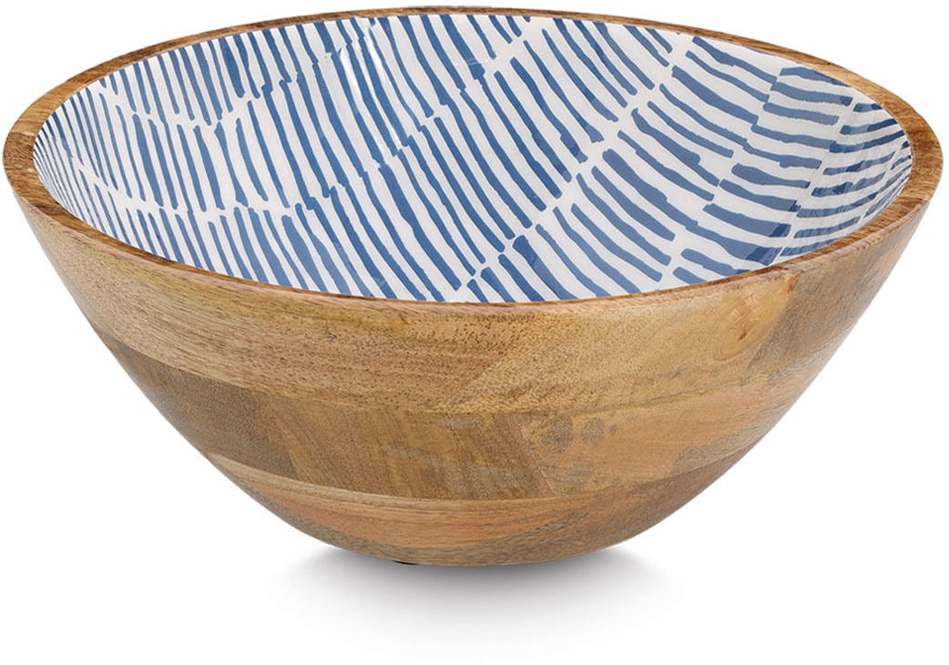 Schale ZELLER PRESENT "Mangoholz, blau", blau, H:12cm Ø:30cm, Massivholz, Schüsseln, hochwertiges natürliches Material Image