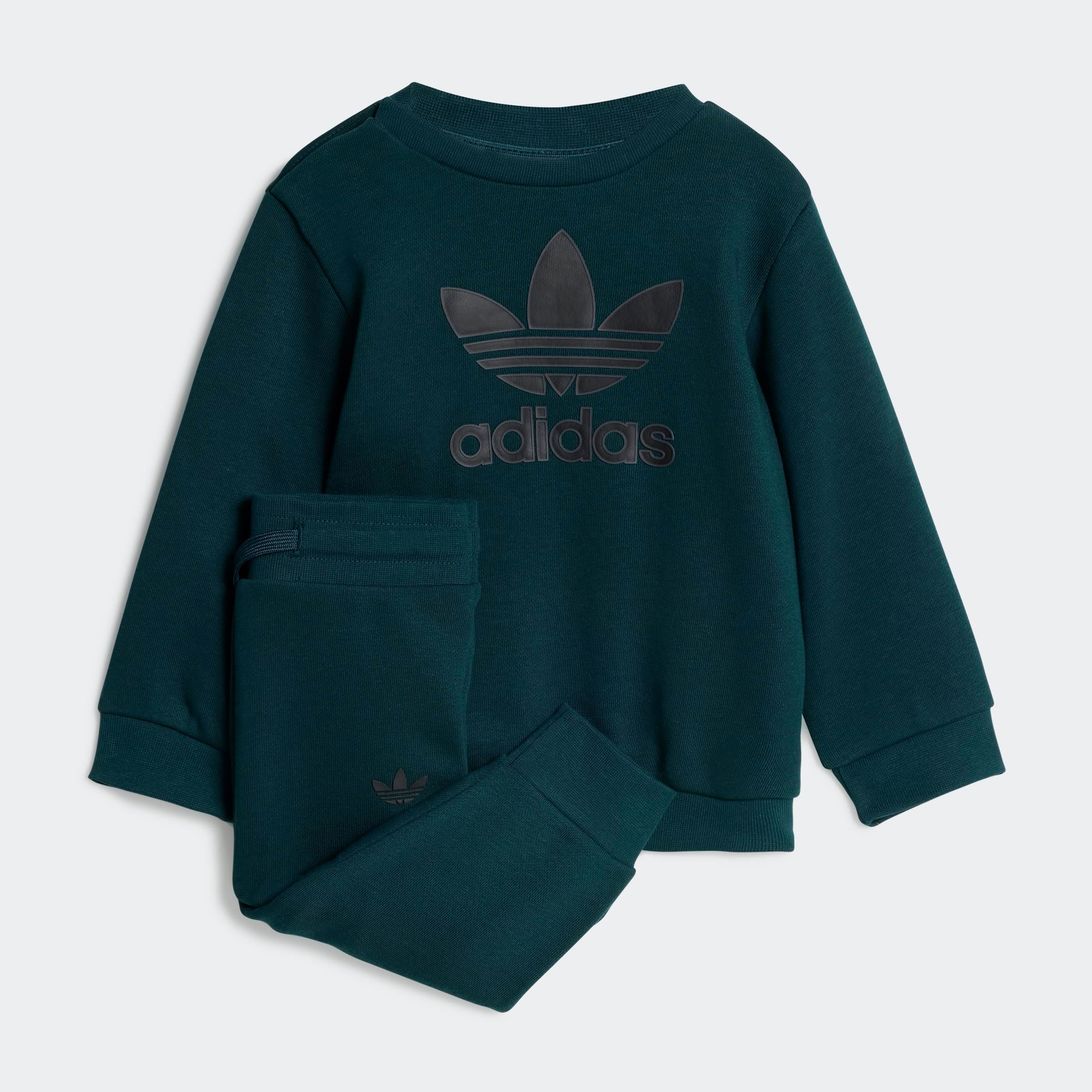 Trainingsanzug ADIDAS ORIGINALS "CREW SET", Kinder, Gr. 104, aurora ivy, schwarz, Obermaterial: 70% Baumwolle, 30% Polyester, Sportlich, Sportanzüge Image