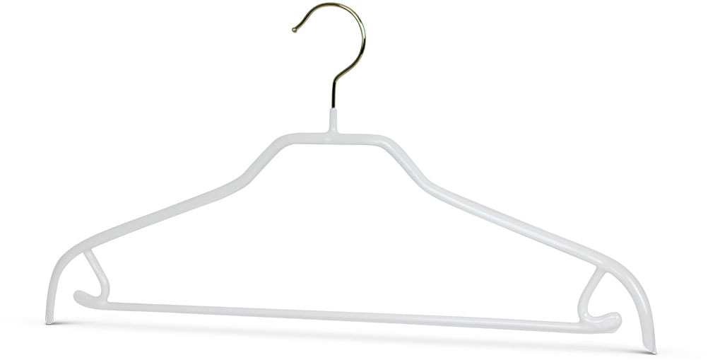 Kleiderbügel MAWA "Silhouette FRS", weiß, B:41 H:20 T:1, Kunststoff, Stahl, Kleiderbügel, mit Steg Image