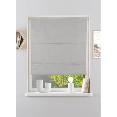 Rollo MY HOME "RIOLA" Gr. 6, grau (light grau), B:85cm H:130cm, Polyester, Rollos, Faltrollo in trendiger Leinenoptik NEUHEIT Image