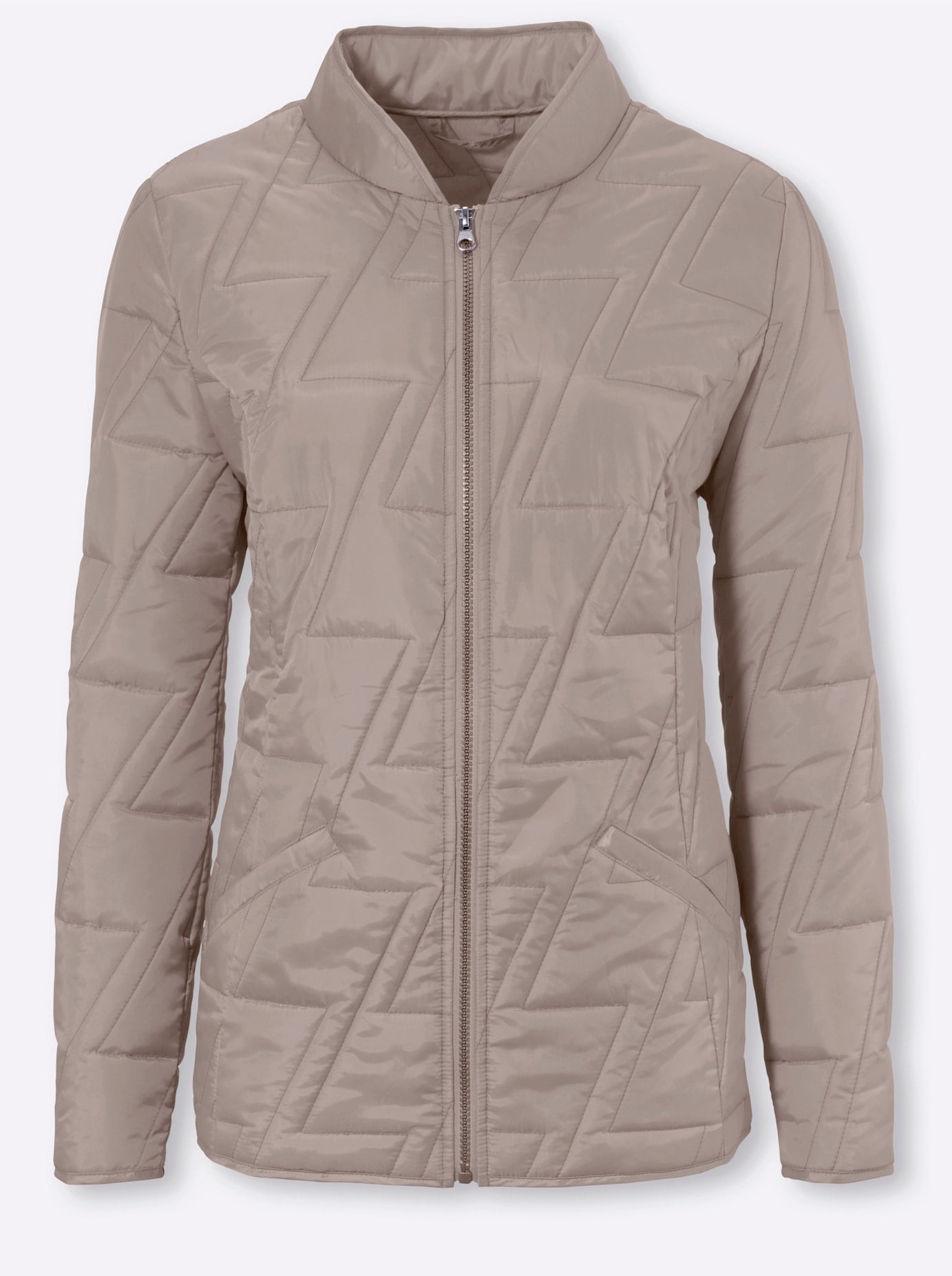 Steppjacke CLASSIC BASICS, Damen, Gr. 42, grau (taupe), 100% Polyester, Futter:100% Polyester, Wattierung:100% Polyester, unifarben, Jacken