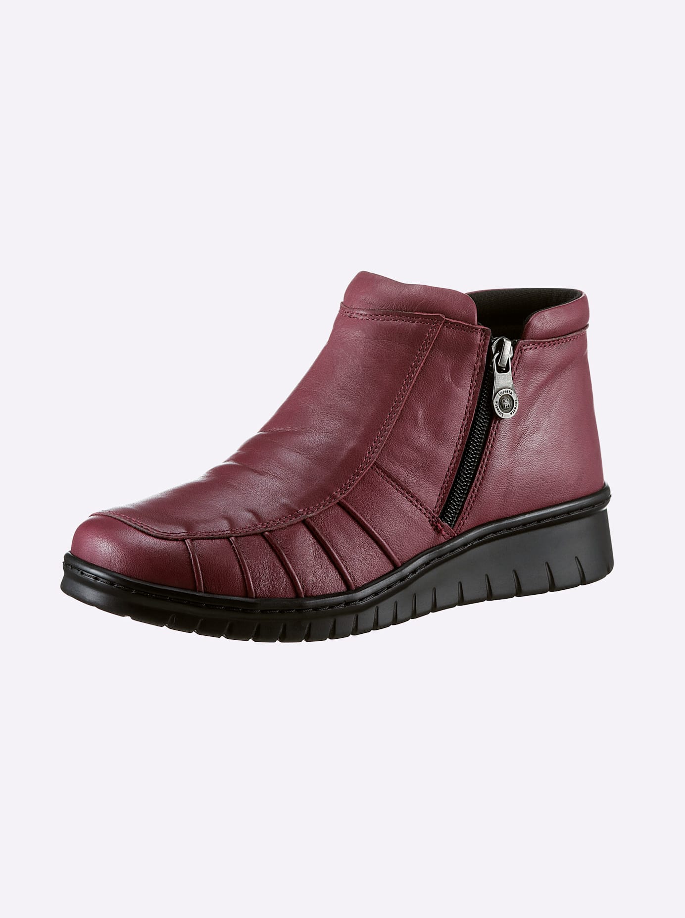 Stiefelette CLASSIC, Damen, Gr. 42, rot (bordeaux), Glattleder, Leder, Rindsleder, Schuhe