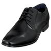 Schnürschuh BUGATTI, Herren, Gr. 47, schwarz, Leder, unifarben, festlich, Schuhe, Blockabsatz, Abendschuh, Festtagsschuh mit Logoprägung an der Ferse