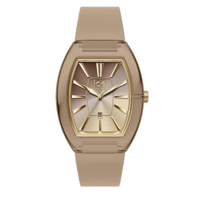 Quarzuhr ICE-WATCH "ICE boliday - Dome - Small - 3H + Date", taupefarben, Armbanduhren, Damen, Armbanduhr, Damenuhr, analog, Silikonarmband, Datum Image