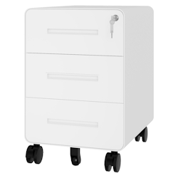 Bisley EasyRoll Rollcontainer mit 3 Schubladen, Container abschließbar aus Metall in weiß - Rollwagen für's Büro als Schreibtisch Unterschrank, Image