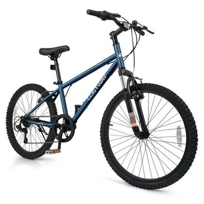 Costway Kids Mountain Bike 20 24 Inch Child Bicycle for Boys Girls Aged 8+ Years Old Navy-24 Inch