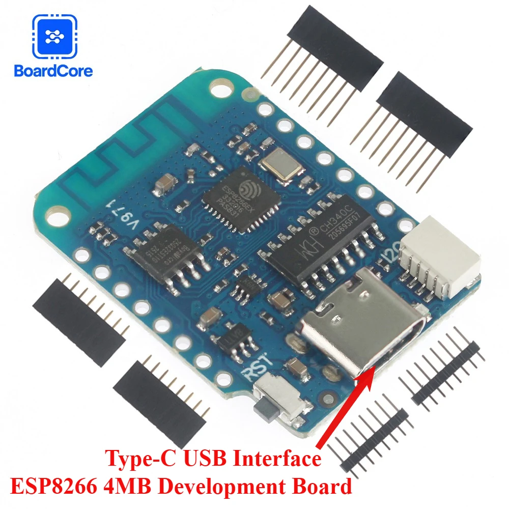 1/2PCS WEMOS D1 Mini V4.0.0 TYPE-C USB WIFI IoT Development Board Modul Basierend ESP8266 4MB MicroPython Nodemcu für Arduino Image