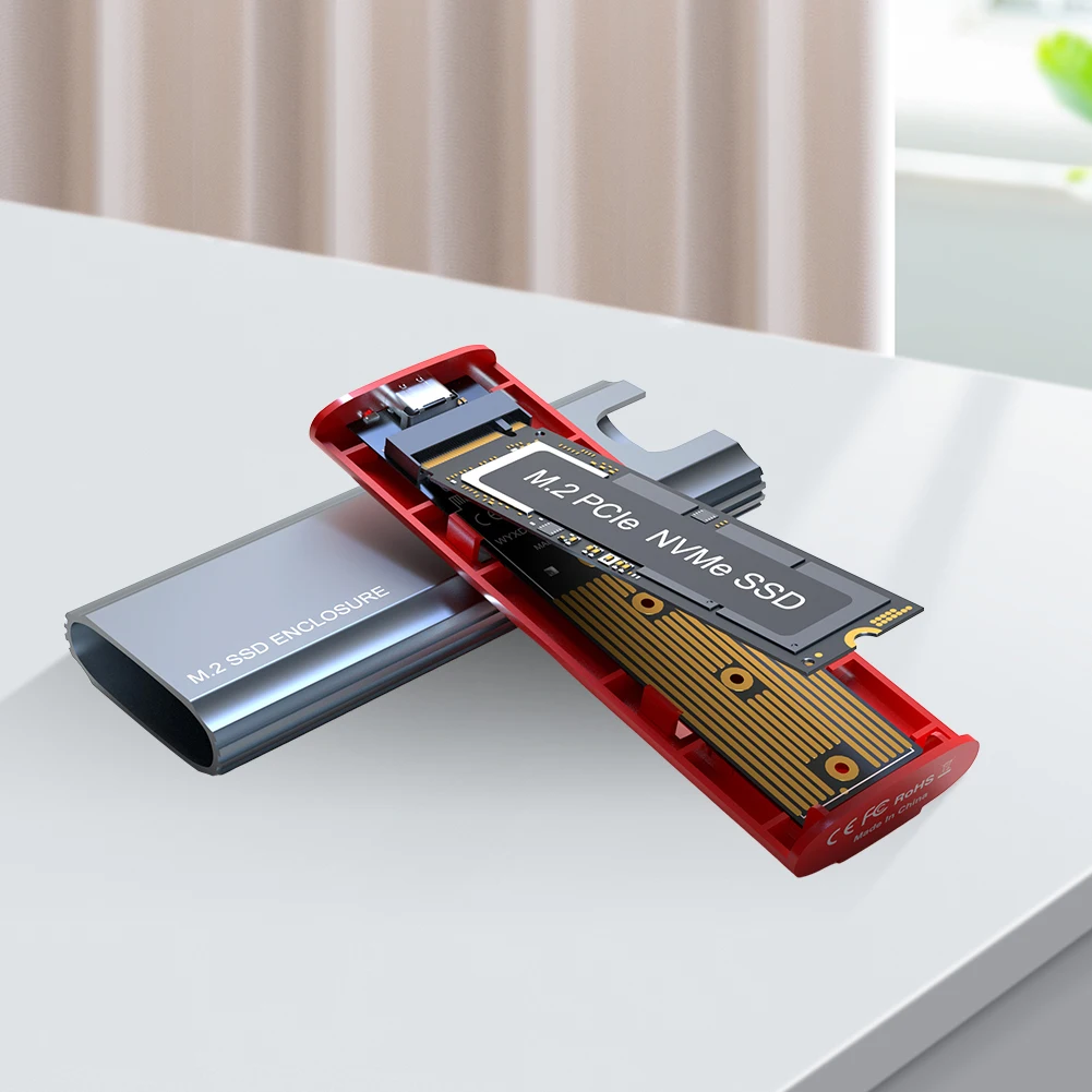 M.2 NGFF NVME SSD-Gehäuse USB3.1 Gen2 Festplattengehäuse 10 Gbit/s SSD-Festplattengehäuse für 2230/2242/2260/2280 M2 NVMe SSD Image