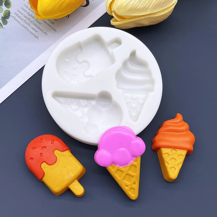 Ice Cream Shape Silicone Cake Baking Mold Sugarcraft Chocolate Cupcake Resin Tools Fondant Cake Decorating Tools