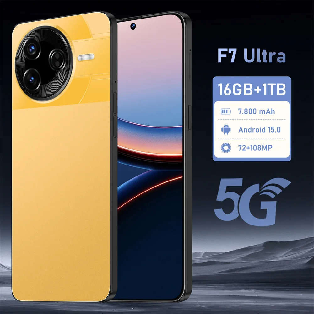 HOT F7 Ultra Original Smartphone 7800mAh Android 15 Dual SIM Card Cellphones 7.3inch 5G Cell Phone Global Version Mobile Phones