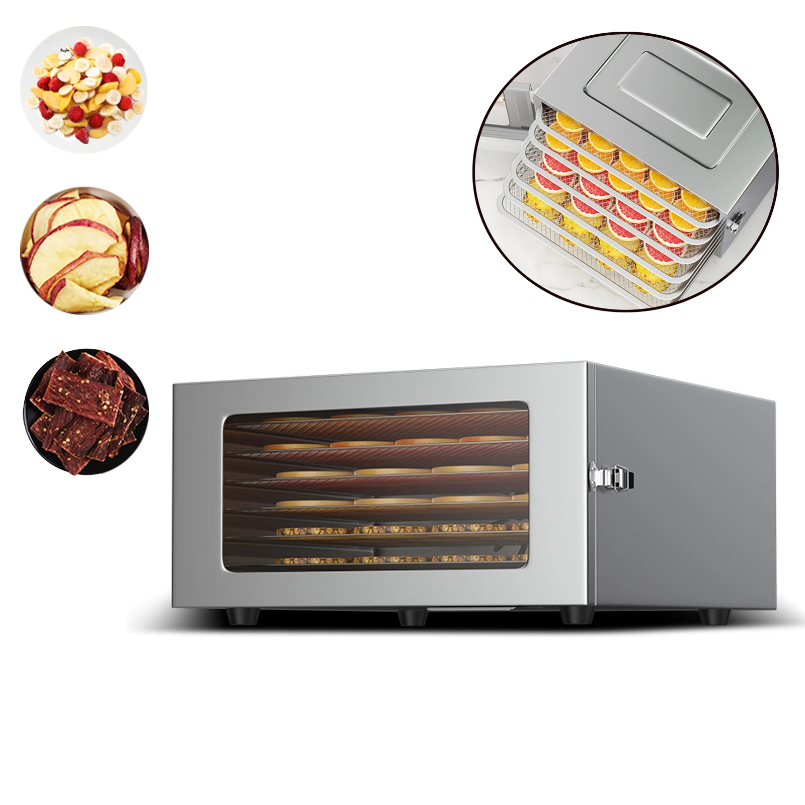 6-lagiger Dörrapparat für Haushaltsnahrung mit großem Fassungsvermögen, energiesparend und effizient, geeignet zum Trocknen von Obst, Gemüse und Fleisch Image