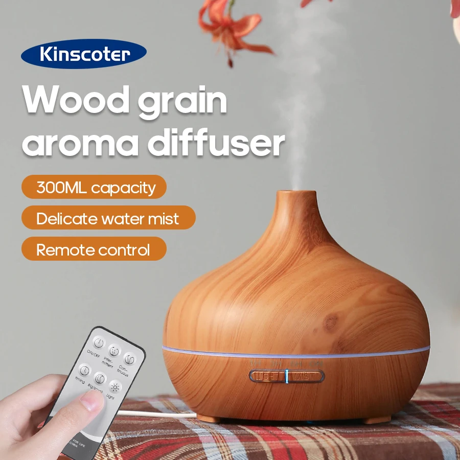 Holzmaserung Aromatherapie-Diffusor USB-Luftbefeuchter Desktop-Luftreiniger Aroma-Kaltnebeldiffusor/Ätherisches-Öl-Set Image