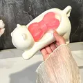 Scatola portasapone unica per gatti bianchi da bagno Scatole portasapone in plastica per gatti dei cartoni animati Portasapone creativo e carino per bagno