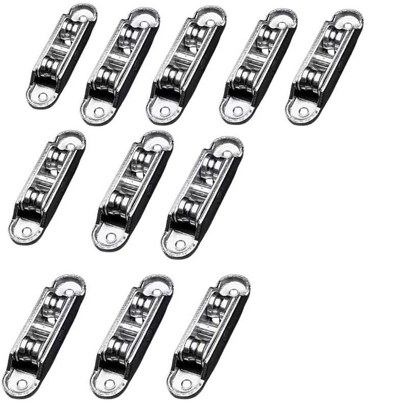 10pcs Steel Aluminum Alloy Sliding Door and Window Rollers, Stainless Steel Pulley Wheels for Track Doors and Window Tracks