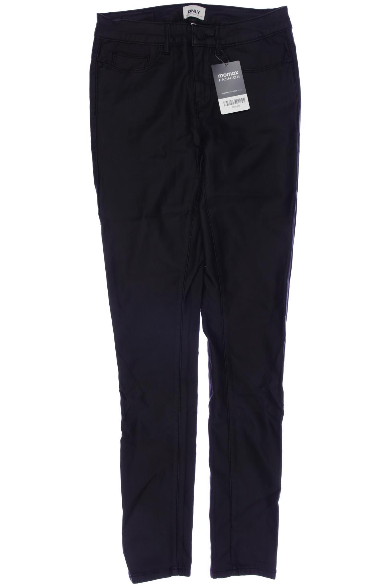 Only Damen Stoffhose, Gr. 0, schwarz, Elasthan, Kunstleder, Synthetik, Viskose Image