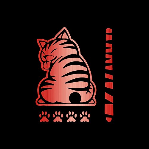 Adesivo divertente per tergicristallo posteriore auto con gatto che scodinzola, simpatico adesivo per gatto in movimento per lunotto posteriore, decorazione riflettente impermeabile per tergicristallo