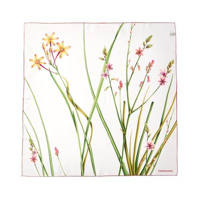 Salvatore Ferragamo Floral Print Silk Scarf