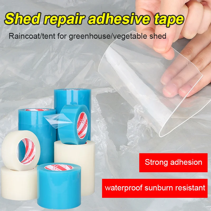 Blue Greenhouse Tape Transparent Agricultural High Adhesion 50 Meter Waterproof Binding Plant Agricultural Repair Greenhouse