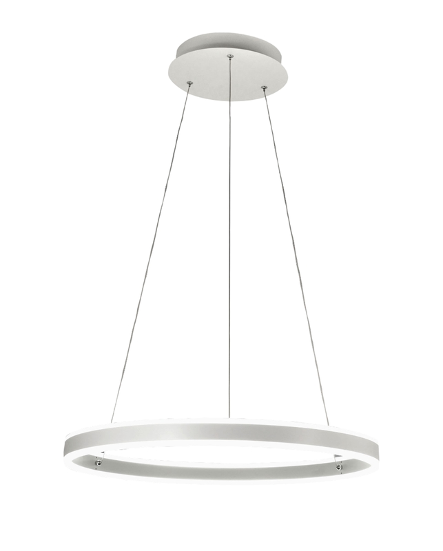 Fabas Luce - LED-Pendelleuchte Palau 60W 3000K Dimmbar Ø60cm Weiß - Modernes Design aus Metall und Methacrylat Image