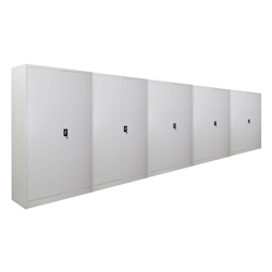 PROREGAL Mega Deal 5x Flügeltürenschrank ELEPHANT Metall Aktenschrank abschließbar 180x120x40cm Stahl 4 Ebenen Stahlschrank Lichtgrau Image