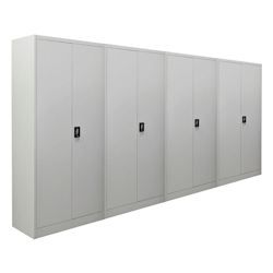 PROREGAL Mega Deal 4x Flügeltürenschrank ELEPHANT Metall Aktenschrank abschließbar 180x80x40cm Stahl 4 Ebenen Stahlschrank Lichtgrau Image