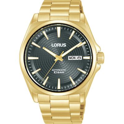 Automatikuhr LORUS, goldfarben, schwarz, Armbanduhren, Herren, Armbanduhr, Herrenuhr, Mechanische Uhr, Edelstahlarmband, analog, Tag Image