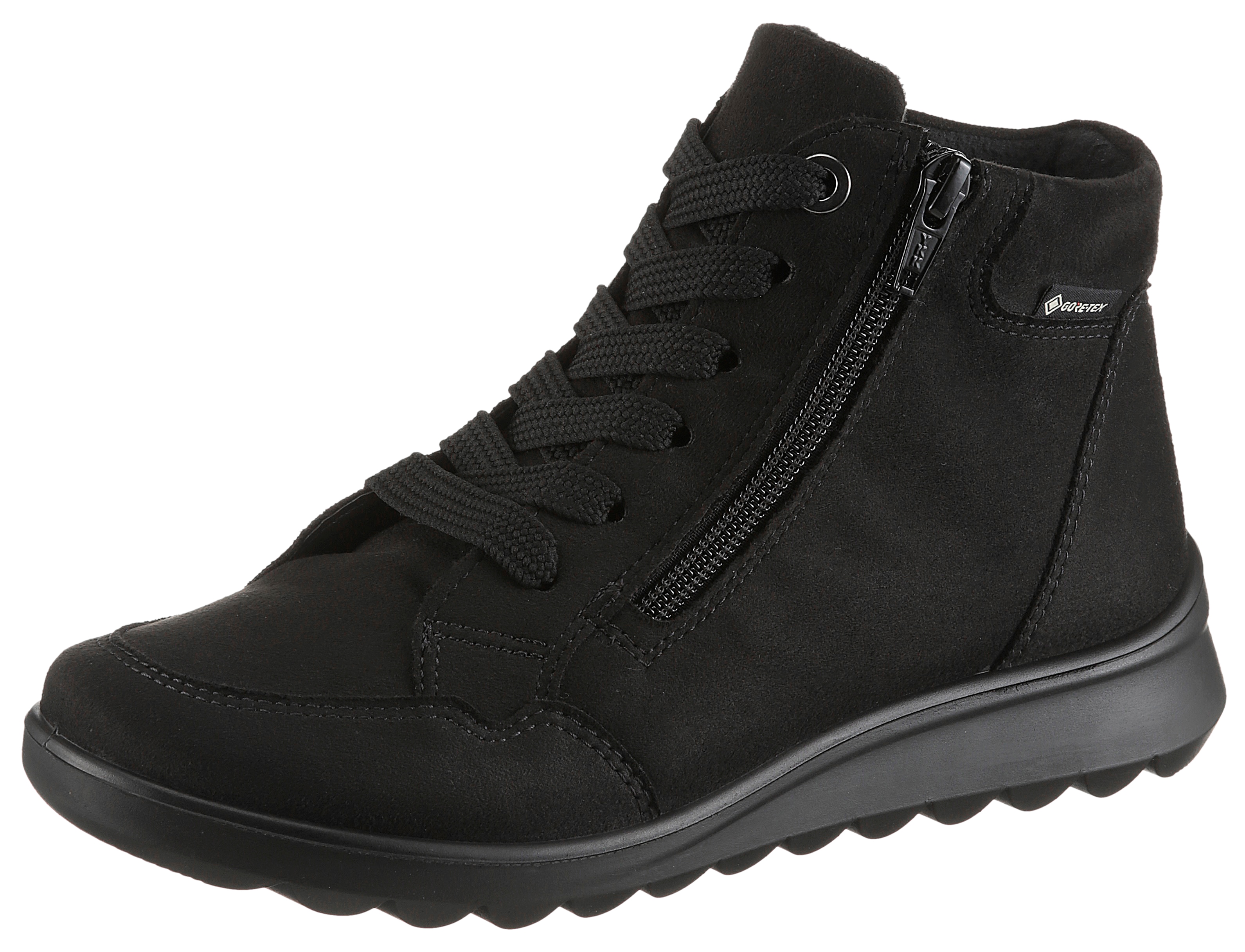 Schnürboots ARA "TORONTO", Damen, Gr. 6,5, schwarz, Textil, Veloursleder, unifarben, Schuhe, Snowboots, Winterstiefel mit Gore-Tex und Weite sehr weit