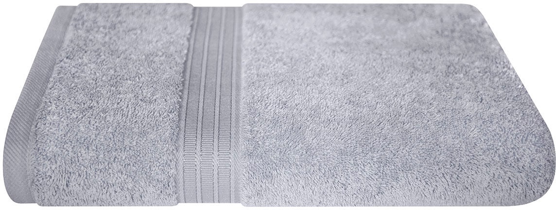 Duschtuch DYCKHOFF "Siena", silber, B:70cm L:140cm, Frottier, Obermaterial: 100% Baumwolle, Handtücher, mit Bordüre Image