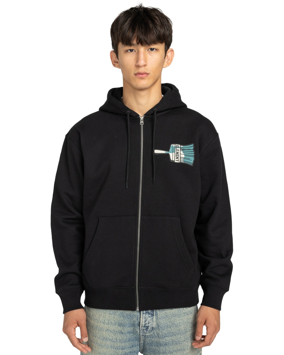 Kapuzensweatshirt ELEMENT "Paint Brush", Herren, Gr. M, flint schwarz, 50% Baumwolle, 30% Baumwolle, 20% Polyester, Sweatshirts Image