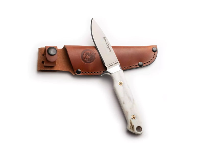 Knives of Alaska Legacy Fixed Blade Knife 3.25in Magnacut Stainless Steel Drop Point Blade Stag White/Brown 00965FG