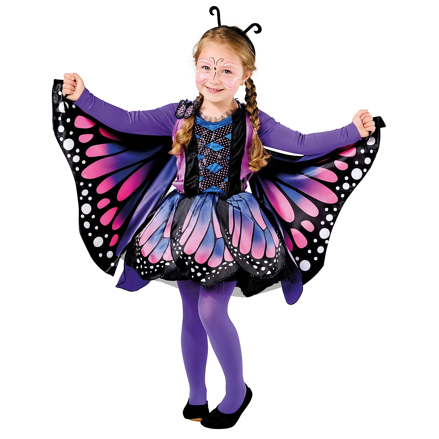 Kinder-Kostüm Schmetterling, lila/blau