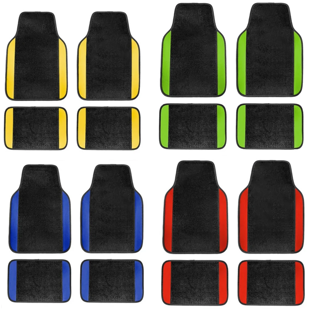 4 pièces tapis de sol de voiture tapis universel ensemble complet accessoires Auto coussinets de pied Automobile tapis de sol voiture alfombrillas para autos