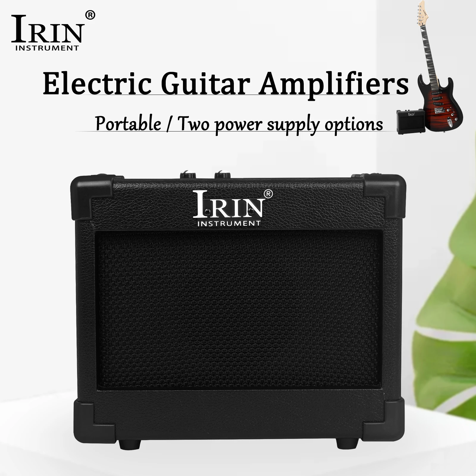 IRIN Gitarrenverstärker, Mini-E-Gitarre, Bassverstärker, Lautsprecher, tragbares Audio, zwei Stromversorgungsoptionen, Zubehör für E-Gitarre Image
