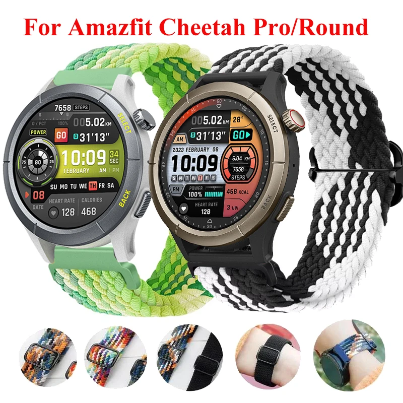 22 mm 20 mm geflochtene Solo-Schlaufe für Amazfit Active/Active 2/Bip 3 3Pro Bip 5 5 Unity-Armband für Amazfit GTR 4 GTS 2 3 4 mini Image