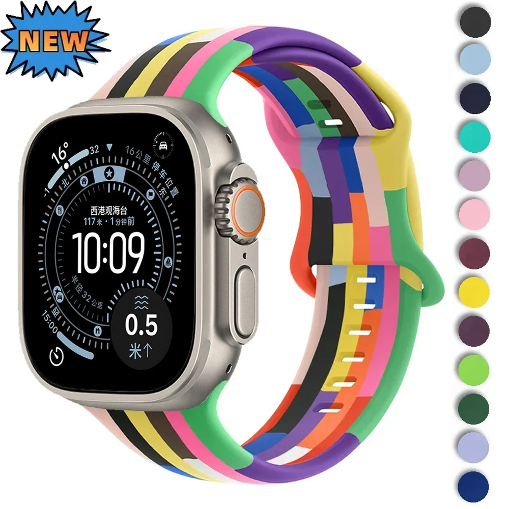 Silikonarmband für Apple Watch Band 11 10 9 8 7 46 mm 42 mm 45 mm 41 mm Armband Armband iWatch Ultra 3 49 mm 6 5 4 SE 44/40 mm Gürtel