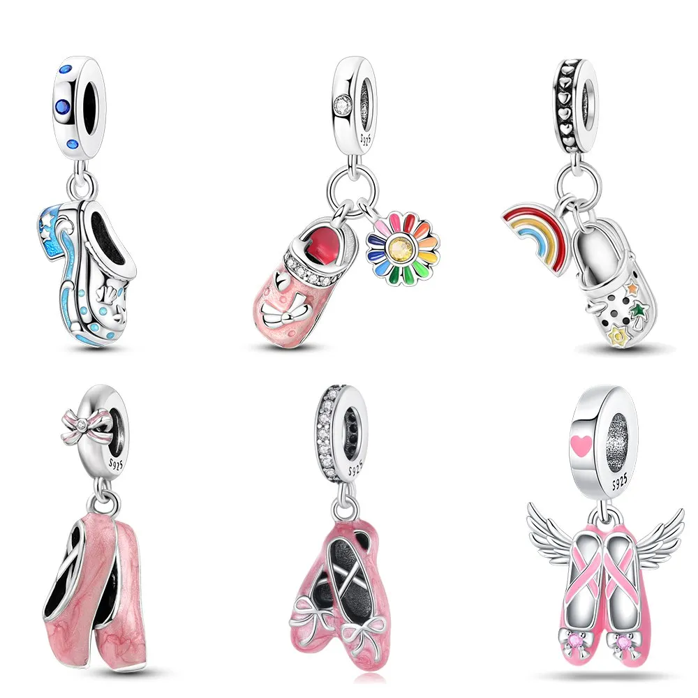 Sommer Strand Schuh Anhänger Silber Farben für Charms Silber Farben Original Armband für Schmuckherstellung