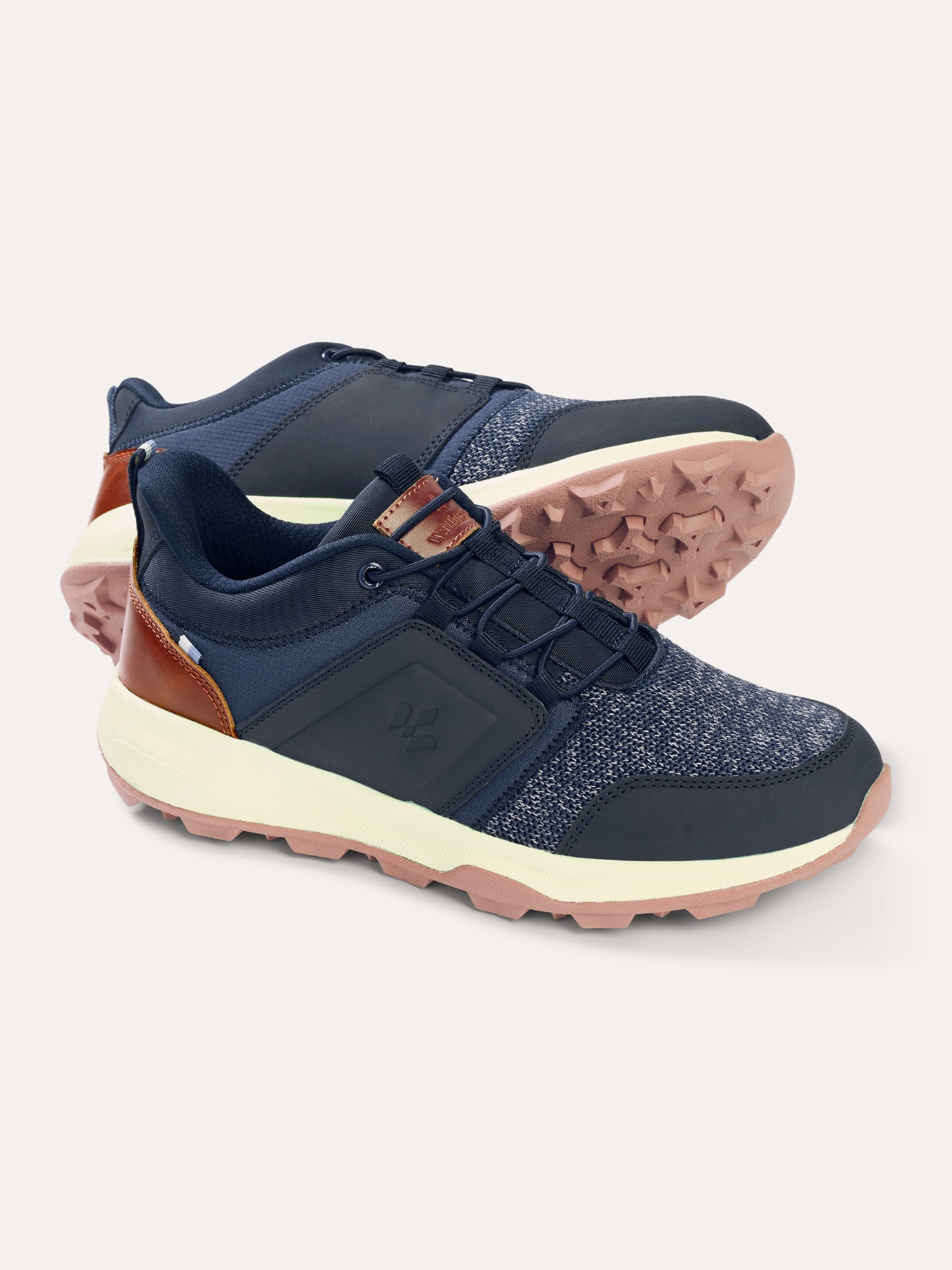 Walbusch Herren Materialmix Sneaker-Schuh Mühelos Blau