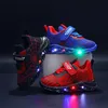 Frühling Herbst Jungen Spiderman Mesh Atmungsaktive Sportschuhe Disney LED kinder Turnschuhe Kinder Casual Schuhe Leichte Schuhe für 0-6Y