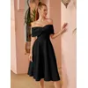 2025 frauen Promi Sexy Liebsten Bogen Schwarz Mini Kleider A-linie Kleid Elegante Abend Party Club Vestido
