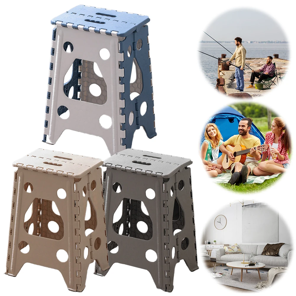 18-Zoll-Klapphocker, 400 Pfund Kapazität, Kunststoffhocker, Klappstuhl, tragbarer Angel-Klappstuhl aus Kunststoff für Küche, Wohnheim