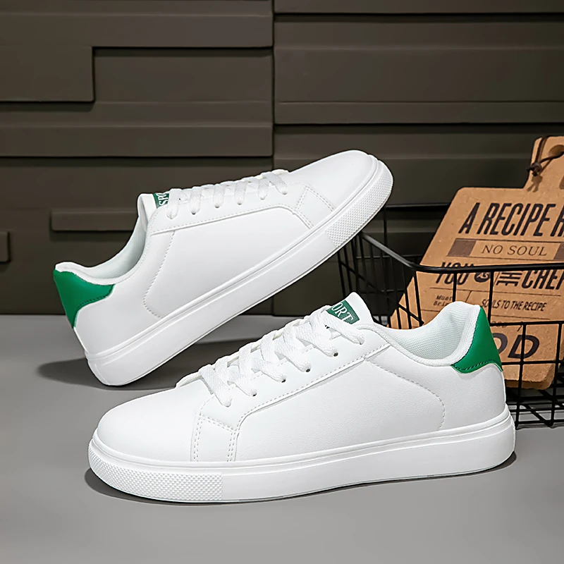 ELUVA Herren-Turnschuhe, Herbst, weiße Schuhe, leicht, dicke Sohle, rutschfest, Skateboard-Schuhe, Unisex, lässige Sportschuhe für Herren