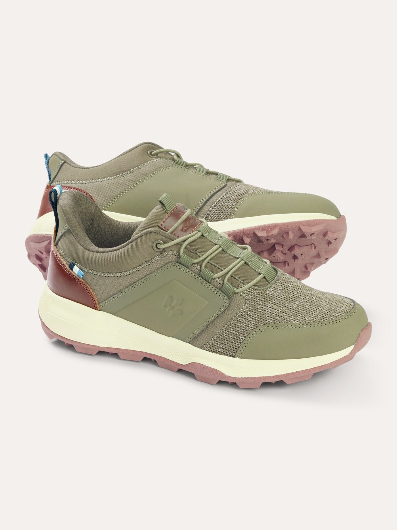 Walbusch Herren Materialmix Sneaker-Schuh Mühelos Gruen