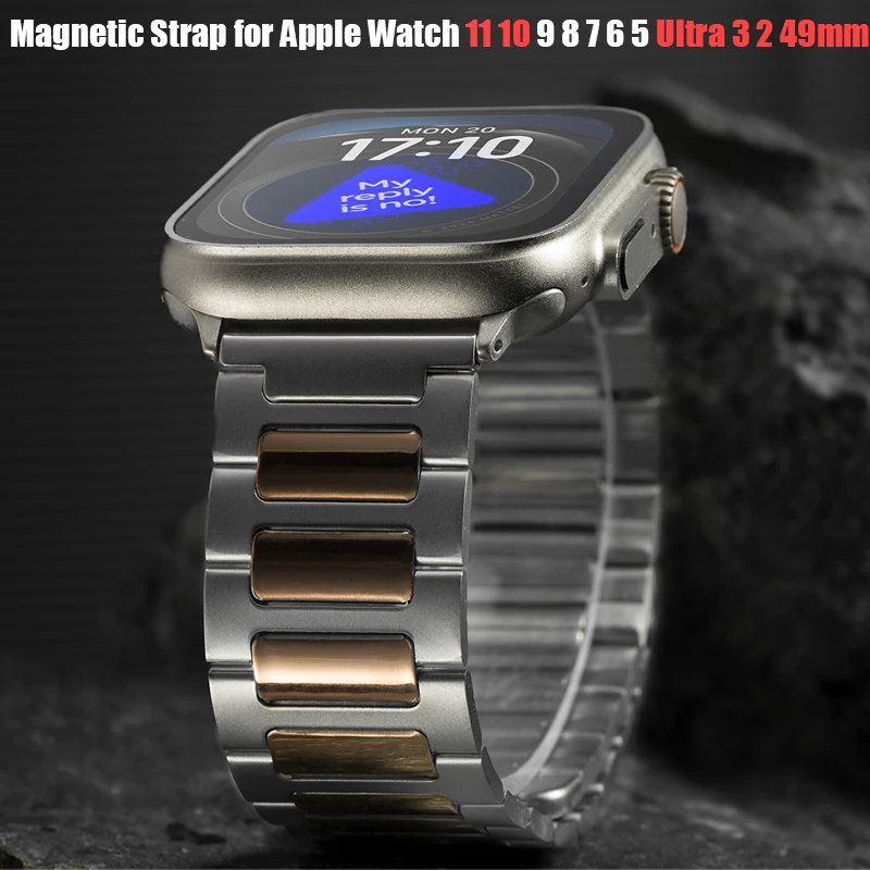Edelstahl-Metallarmband für Apple Watch Band Ultra 3 2 49 mm 46 mm 44 mm 42 mm 45 mm 41 Armband Iwatch Serie 11 10 9 8 7 6 5 SE Image