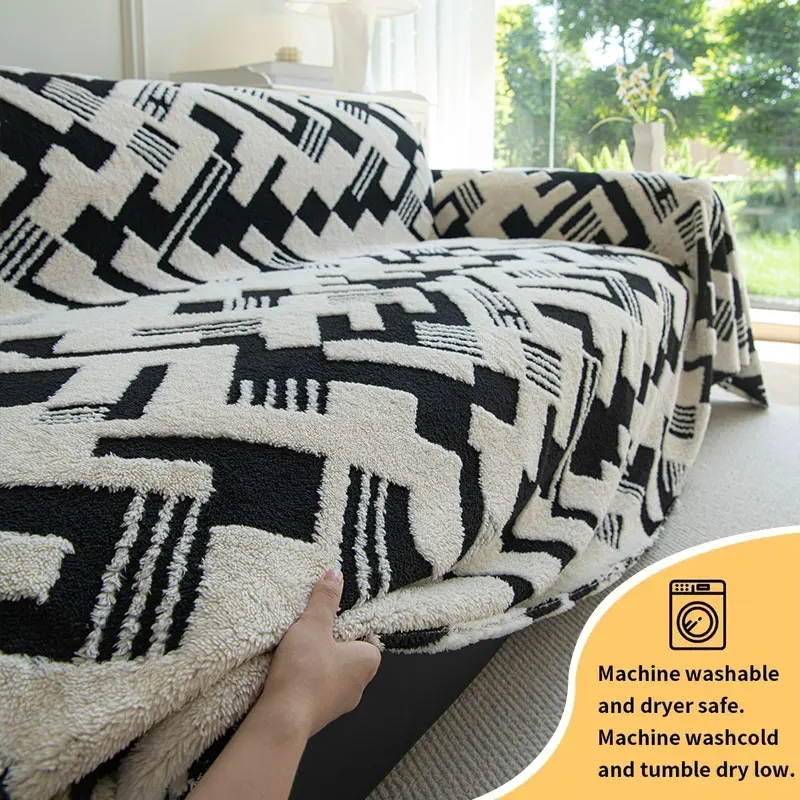 1PC-Zweifarbiges quadratisches Sofa-Handtuch, Sofa-Schutzhülle für Herbst und Winter, eine volle Abdeckung, Shu Mianrong Sofa-Handtuch