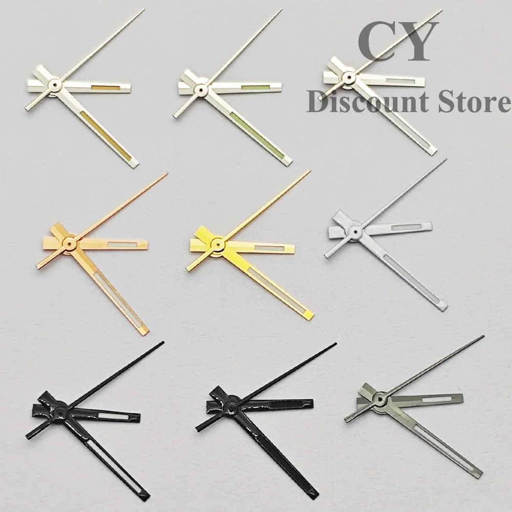 RICHUS NH35-Uhrzeiger, silberfarben, schwarz, himmelblau, grün leuchtend, passend für NH35 36, ETA 2824, 2836, Miyota 82-DG-Uhrwerk Image