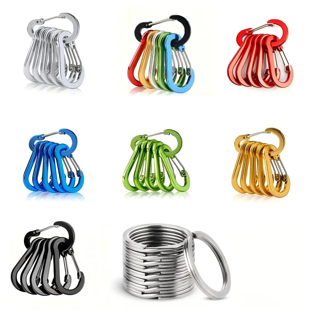 CC1 Multi-Verwenden D Ring Karabiner Clip 6/12 Pack Kleine Mini Schlüsselbund 2 zoll Aluminium Multi-farbige Klettern zubehör Dropshipping Image