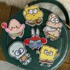 Cartoon Stickerei SpongeBob Schwammkopf Patrick Star Aufkleber Kleidung Taschen Schuhe Dekorative Aufkleber Loch Patches Großhandel