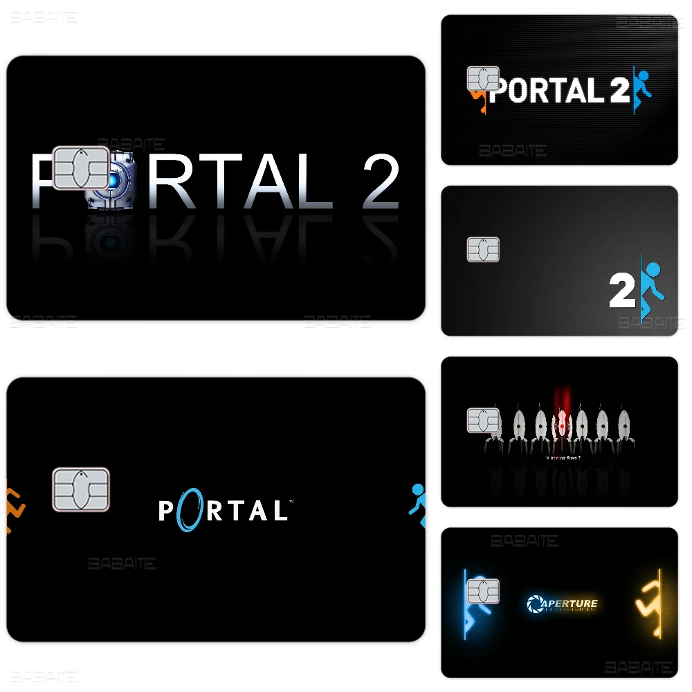 P-Portal 2, modisches, mattes Gold, Silber, Schwarz, matte Folie, Hautaufkleber, Klebeband für Bank, Kredit, Debitkarte